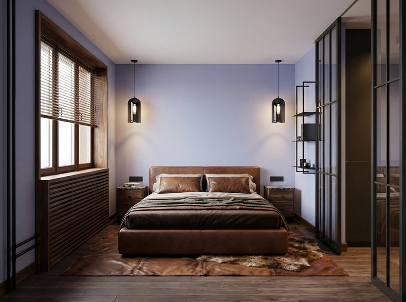 Дизайн спальни в стиле Блэктэк — фото интерьера от нейросети RoomGPT