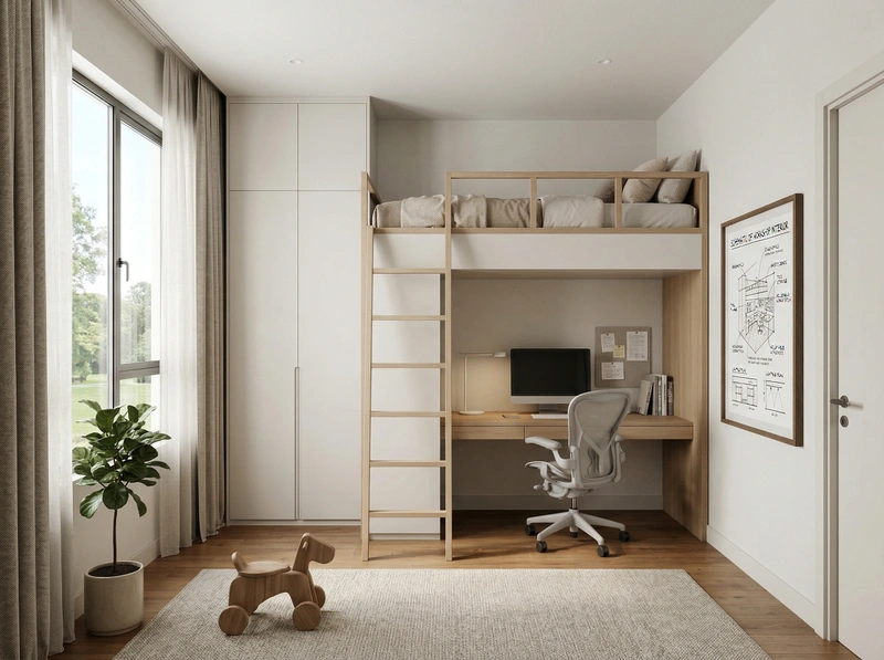 Дизайн детской в стиле Минимализм — фото интерьера от нейросети RoomGPT