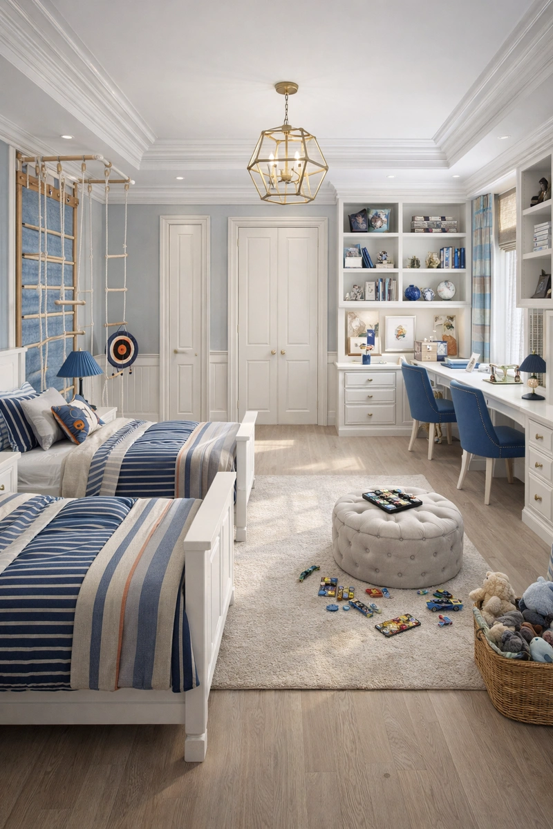 Дизайн детской в стиле Классика — фото интерьера от нейросети RoomGPT