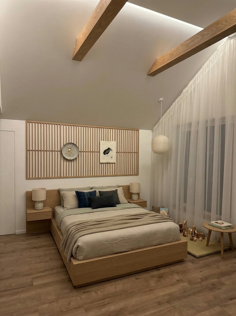 Дизайн детской в стиле Japandi — фото интерьера от нейросети RoomGPT