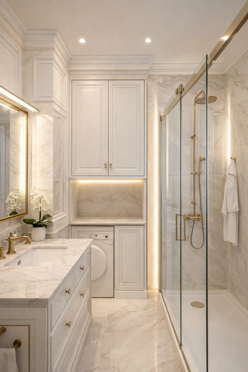 Дизайн интерьера в стиле Классика — Ванная от нейросети RoomGPT