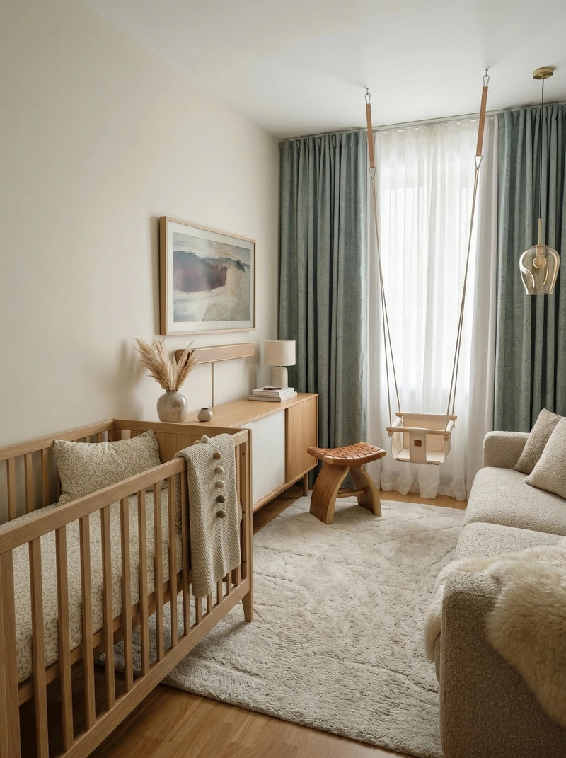 Дизайн спальни в стиле Хюгге — фото интерьера от нейросети RoomGPT