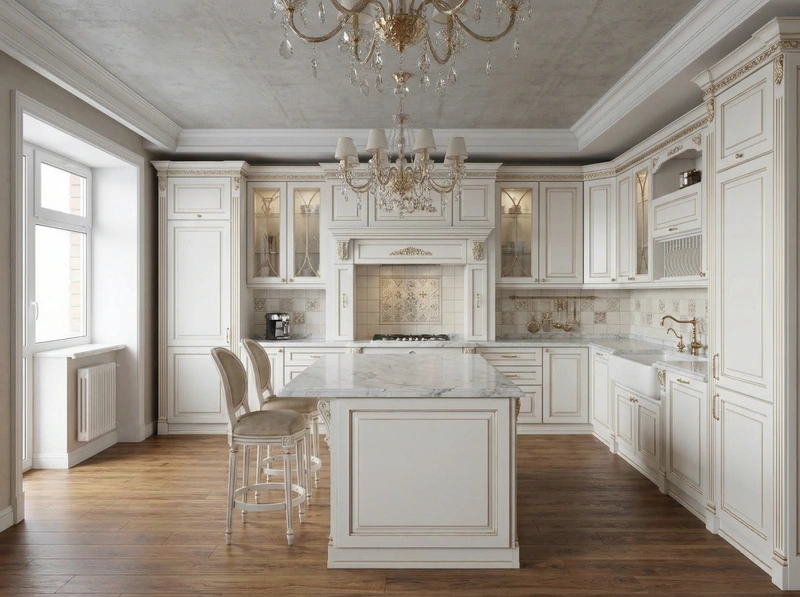 Дизайн интерьера в стиле Классика — Кухня от нейросети RoomGPT