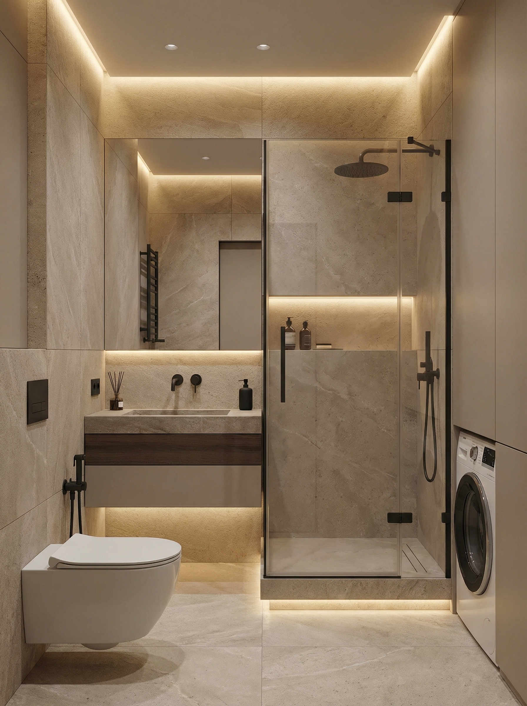 Дизайн ванной в стиле Минимализм — фото интерьера от нейросети RoomGPT