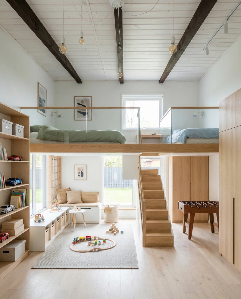 Дизайн детской в стиле Сканди — фото интерьера от нейросети RoomGPT