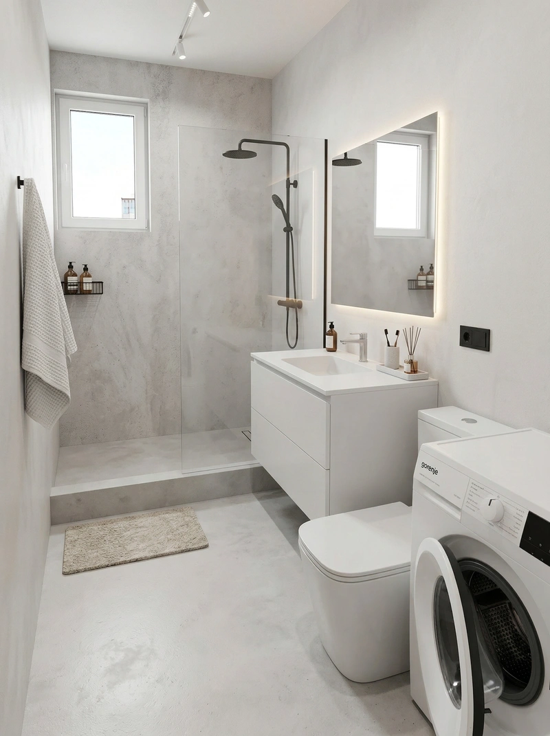 Дизайн ванной в стиле Лофт — фото интерьера от нейросети RoomGPT