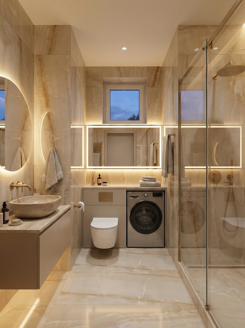 Дизайн интерьера в стиле Контемпорари — Ванная от нейросети RoomGPT