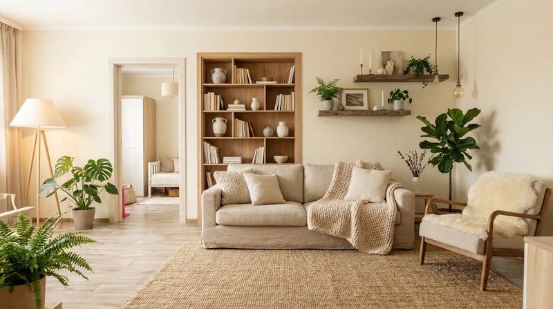 Дизайн интерьера в стиле Хюгге — Гостиная от нейросети RoomGPT