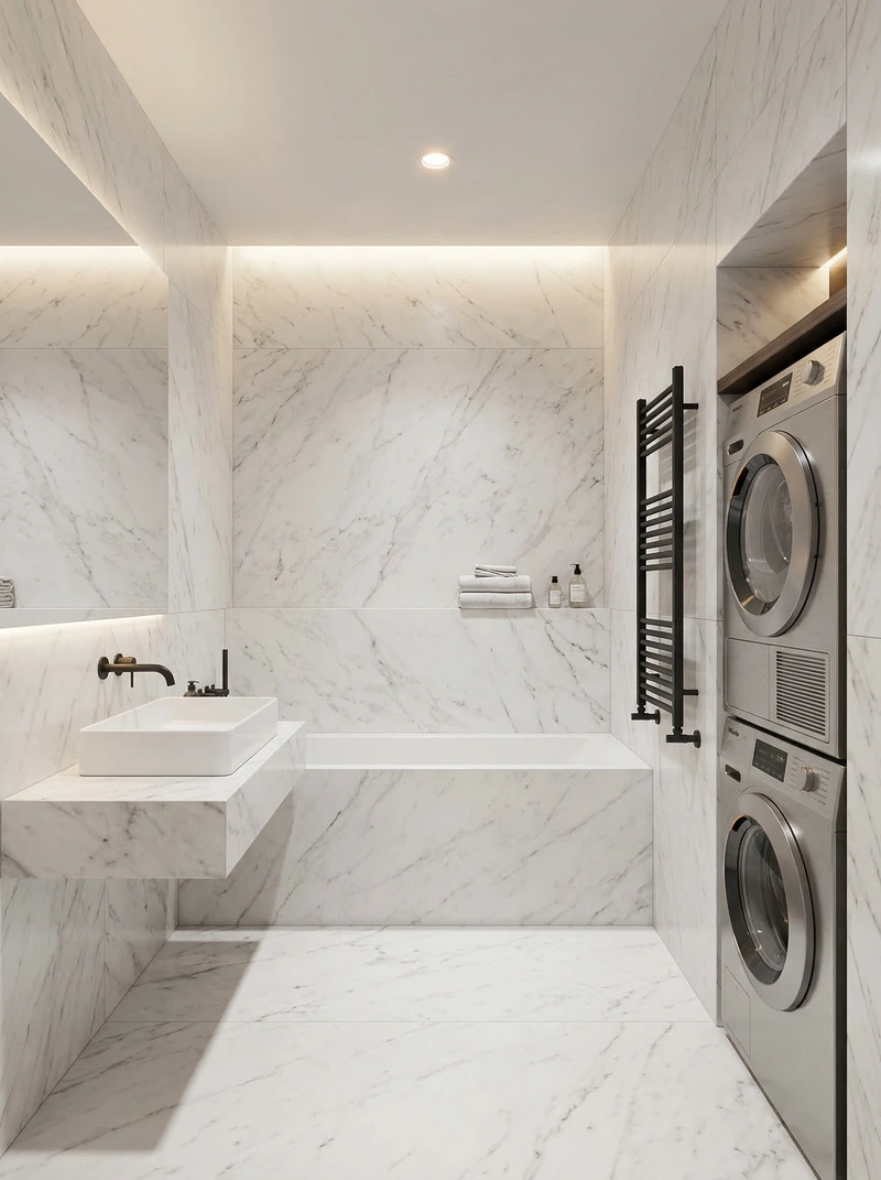 Дизайн интерьера в стиле Минимализм — Ванная от нейросети RoomGPT