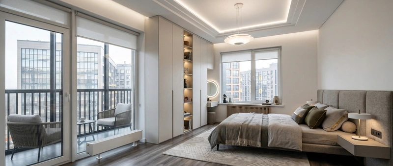 Дизайн спальни в стиле Контемпорари — фото интерьера от нейросети RoomGPT