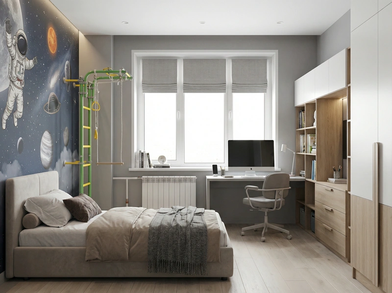 Дизайн интерьера в стиле Контемпорари — Детская от нейросети RoomGPT