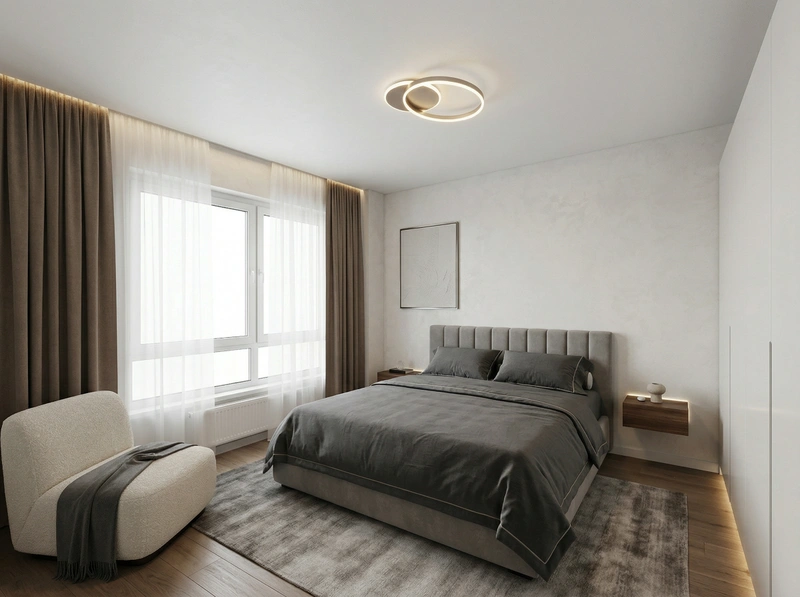 Дизайн спальни в стиле Минимализм — фото интерьера от нейросети RoomGPT