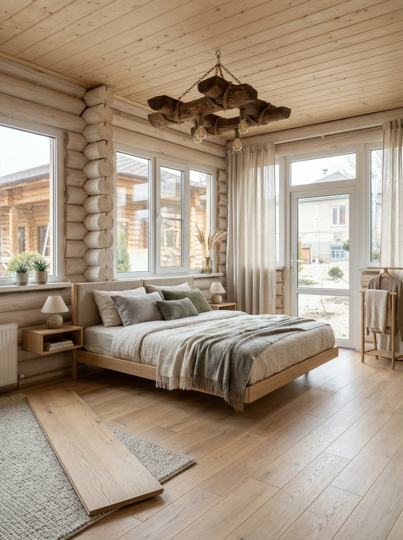 Дизайн интерьера в стиле Сканди — Спальня от нейросети RoomGPT