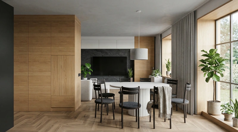 Дизайн интерьера в стиле Хюгге — Гостиная от нейросети RoomGPT