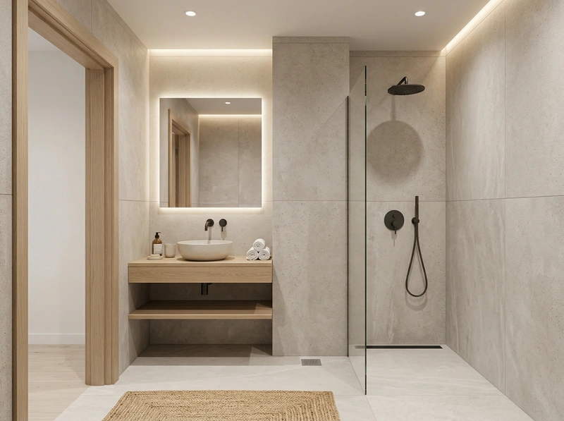 Дизайн ванной в стиле Сканди — фото интерьера от нейросети RoomGPT