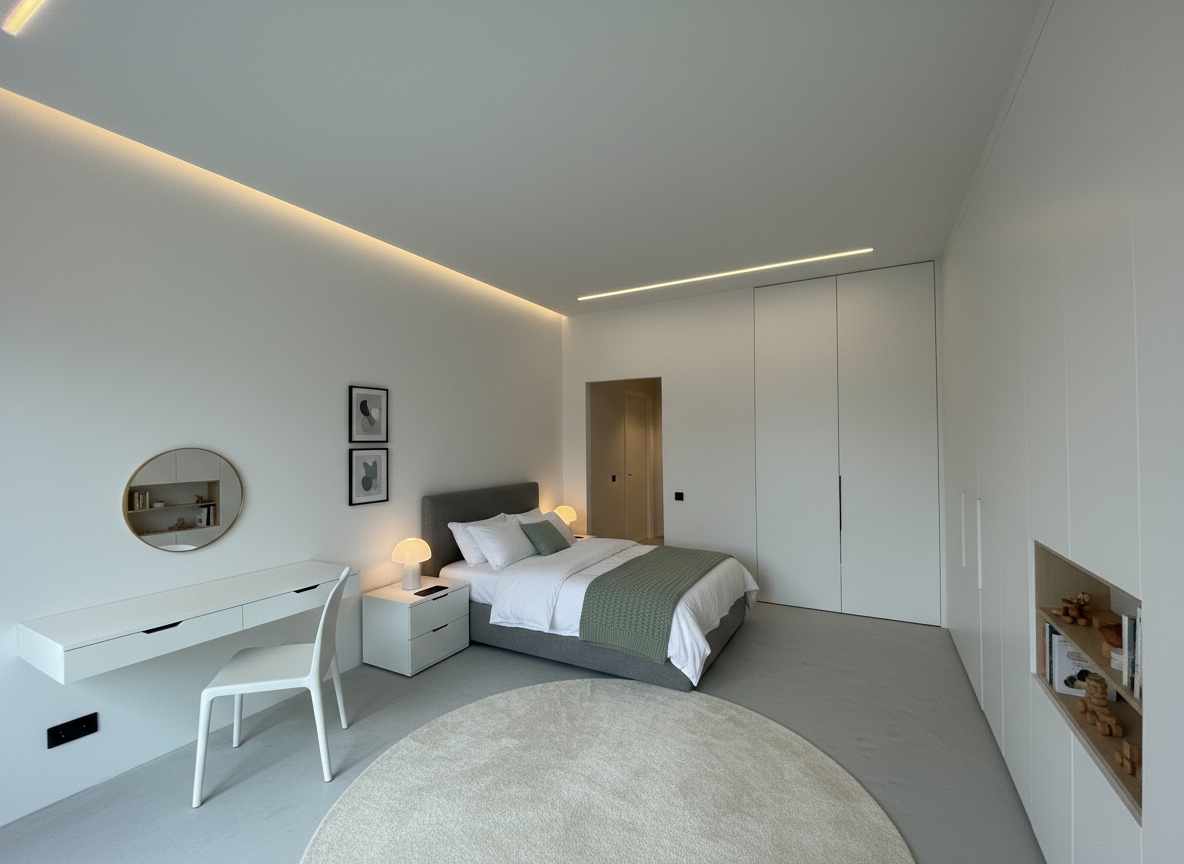 Дизайн детской в стиле Минимализм — фото интерьера от нейросети RoomGPT