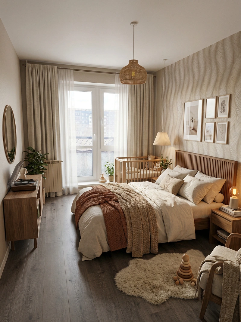 Дизайн интерьера в стиле Хюгге — Спальня от нейросети RoomGPT