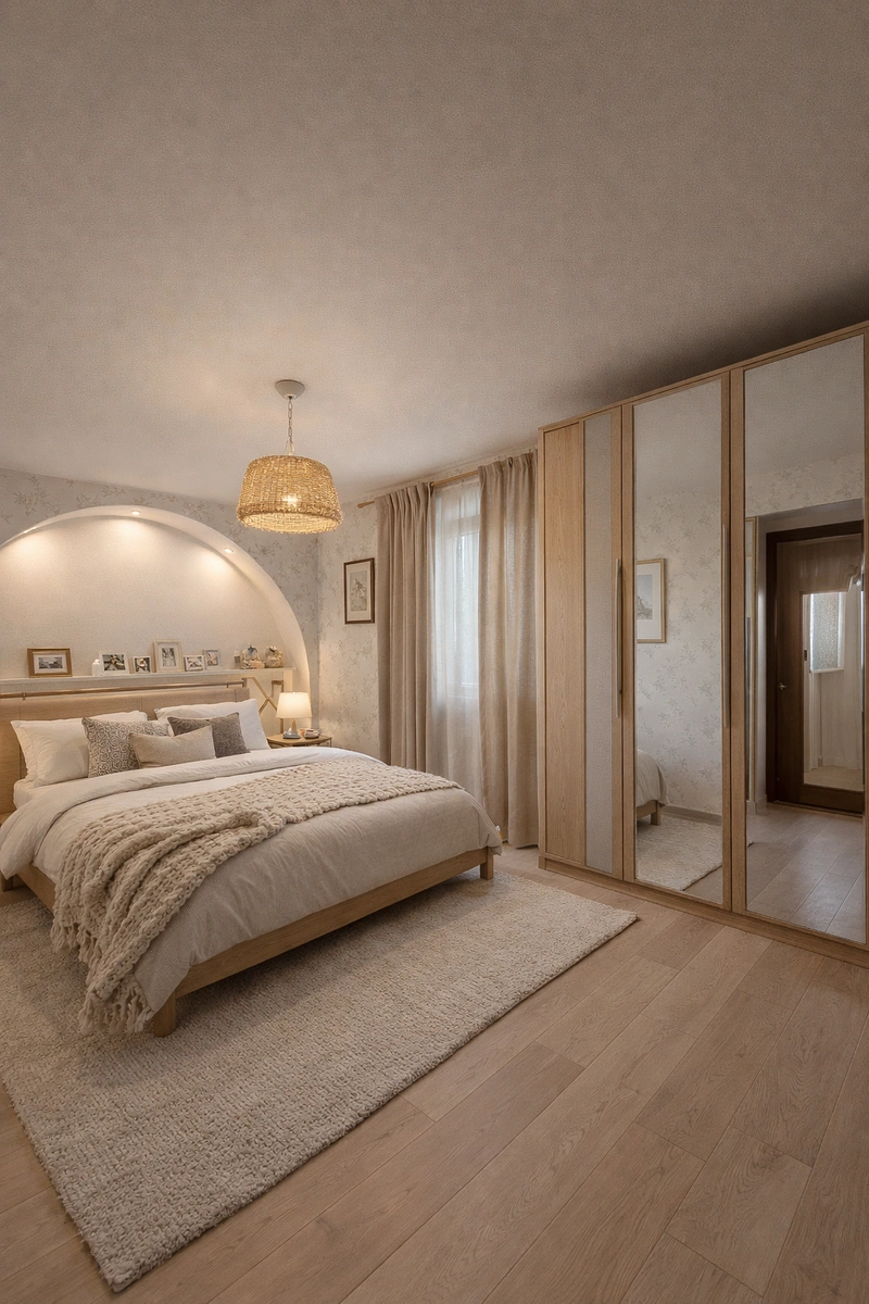 Дизайн интерьера в стиле Хюгге — Спальня от нейросети RoomGPT