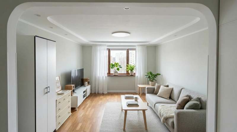 Дизайн гостиной в стиле Сканди — фото интерьера от нейросети RoomGPT