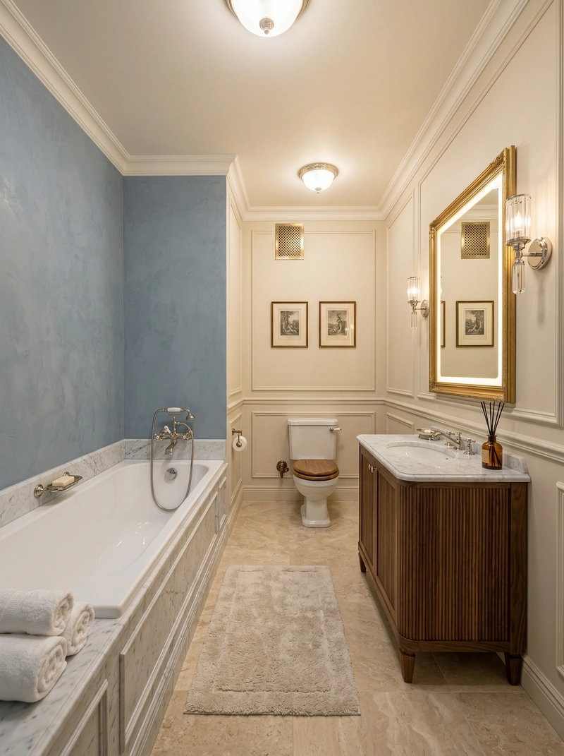 Дизайн интерьера в стиле Классика — Ванная от нейросети RoomGPT