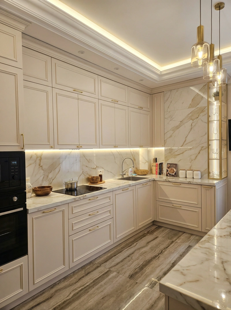 Дизайн интерьера в стиле Классика — Кухня от нейросети RoomGPT