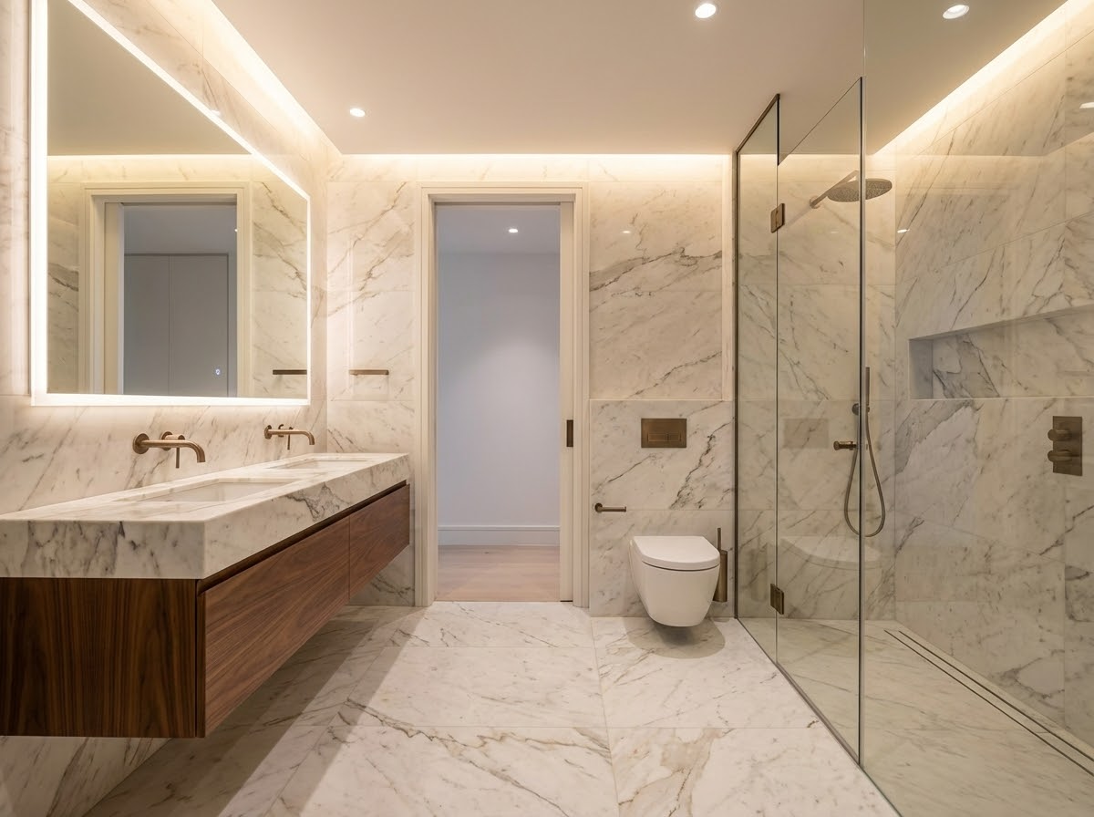 Дизайн ванной в стиле Минимализм — фото интерьера от нейросети RoomGPT