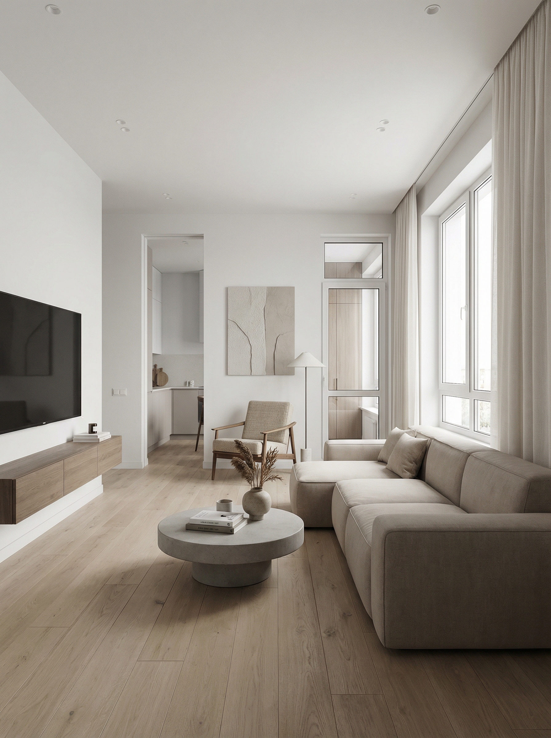 Дизайн гостиной в стиле Минимализм — фото интерьера от нейросети RoomGPT