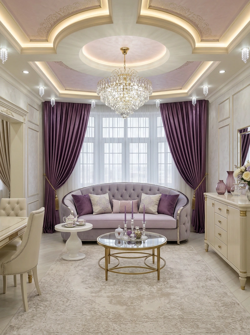 Дизайн интерьера в стиле Неоклассика — Гостиная от нейросети RoomGPT