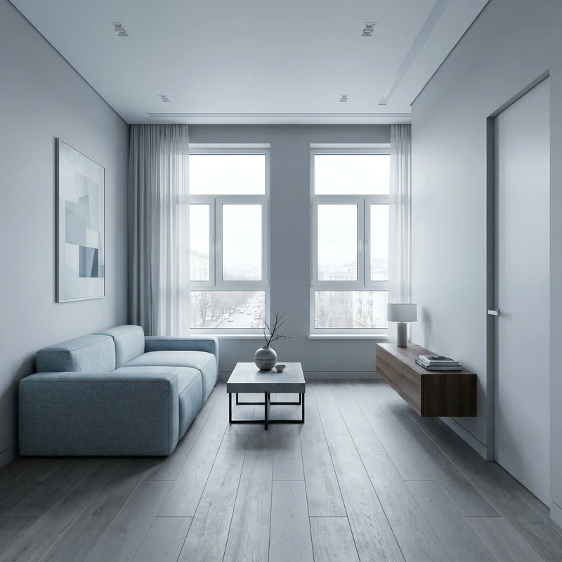 Дизайн интерьера в стиле Минимализм — Гостиная от нейросети RoomGPT