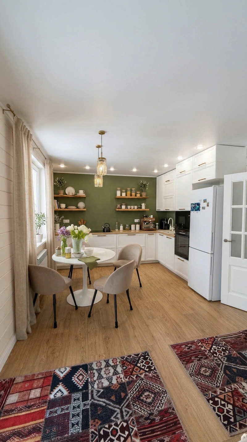 Дизайн кухни в стиле Сканди — фото интерьера от нейросети RoomGPT