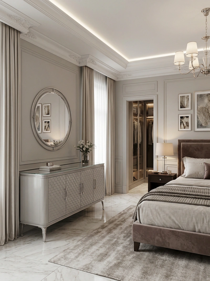 Дизайн интерьера в стиле Классика — Спальня от нейросети RoomGPT