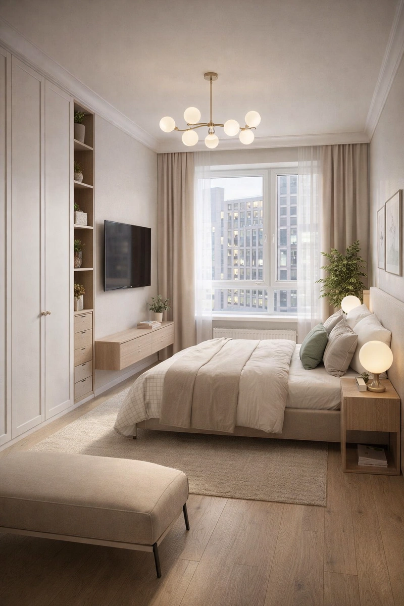 Дизайн интерьера в стиле Классика — Спальня от нейросети RoomGPT