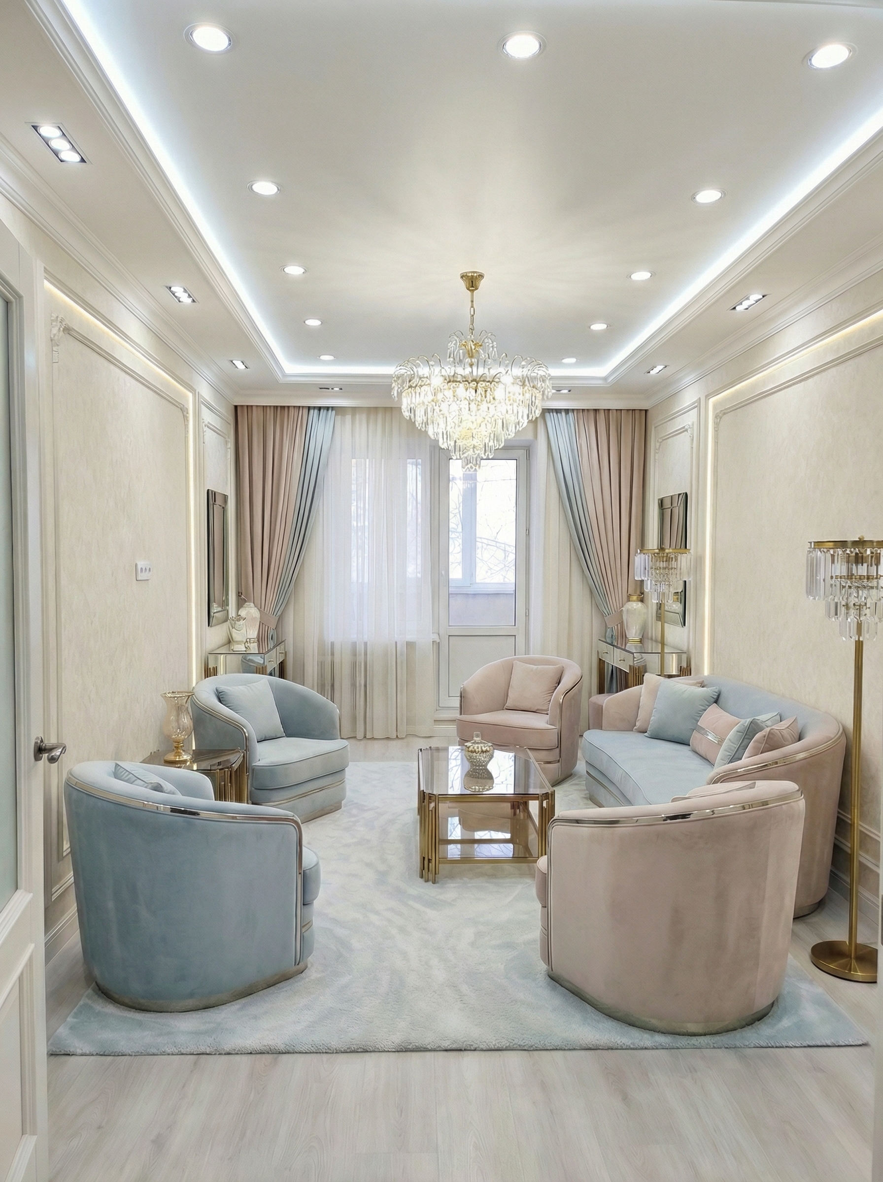 Дизайн гостиной в стиле Неоклассика — фото интерьера от нейросети RoomGPT