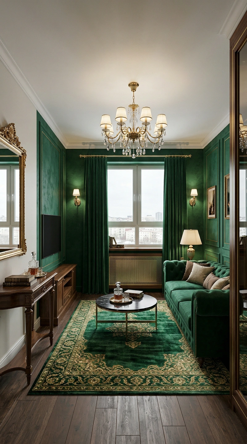 Дизайн интерьера в стиле Классика — Гостиная от нейросети RoomGPT