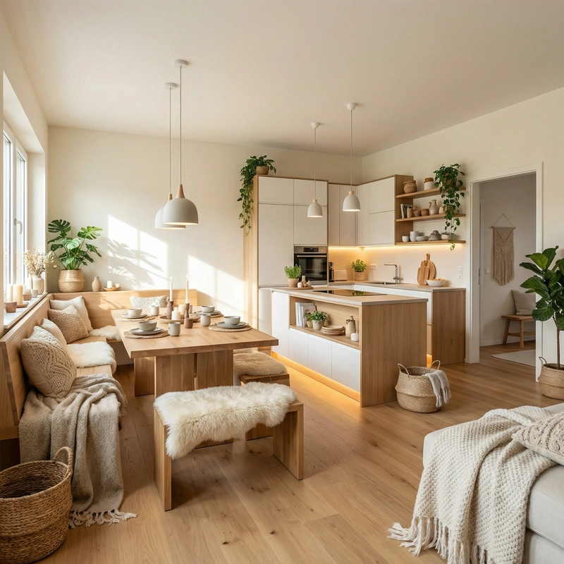 Дизайн интерьера в стиле Хюгге — Гостиная от нейросети RoomGPT