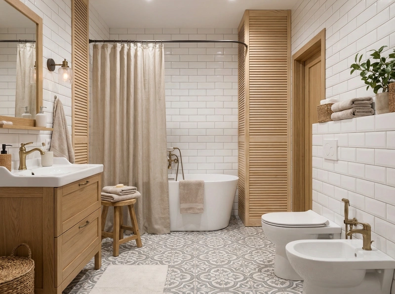 Дизайн интерьера в стиле Хюгге — Ванная от нейросети RoomGPT