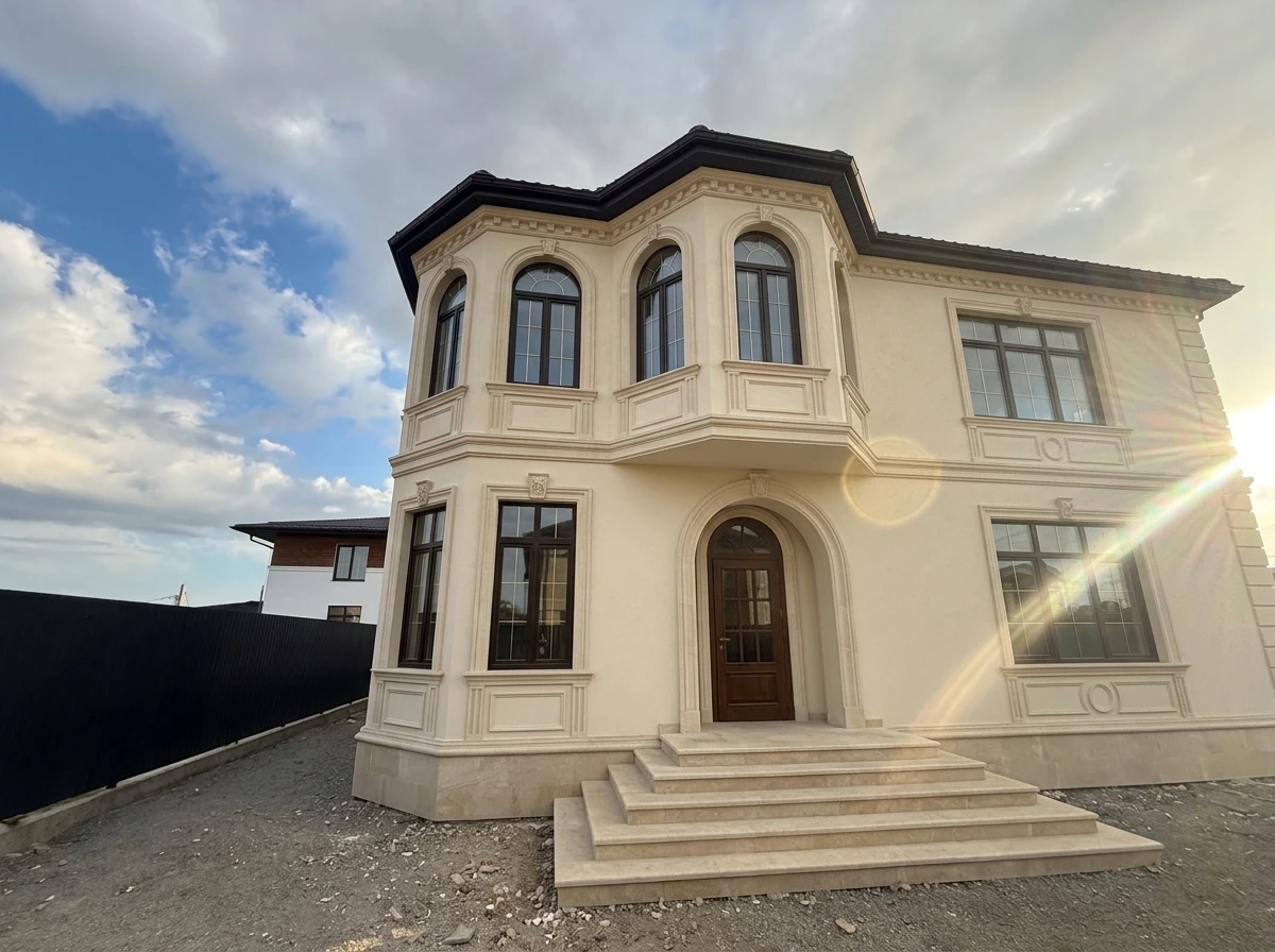 Дизайн фасада в стиле Классика — фото фасада от нейросети RoomGPT