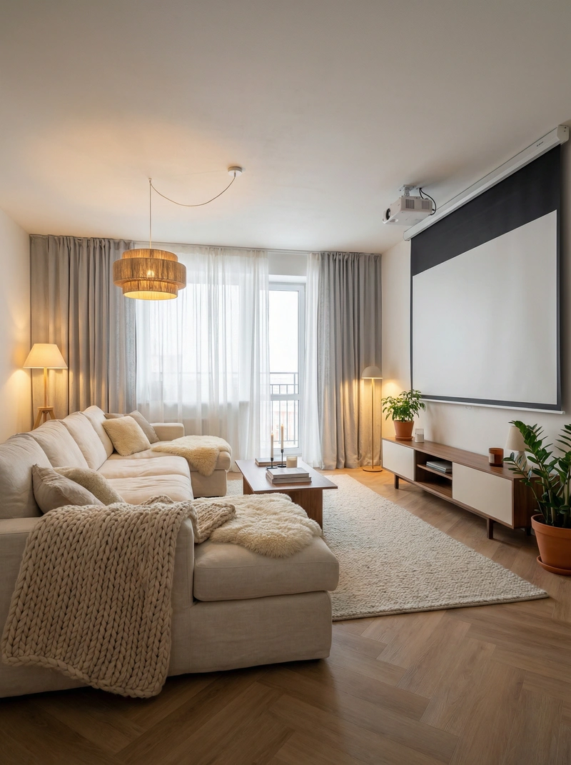 Дизайн интерьера в стиле Хюгге — Гостиная от нейросети RoomGPT