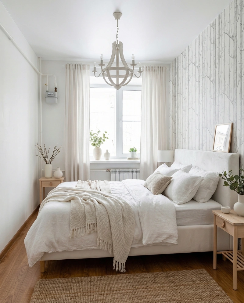 Дизайн интерьера в стиле Сканди — Спальня от нейросети RoomGPT