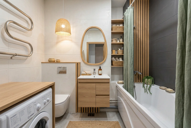 Дизайн интерьера в стиле Хюгге — Ванная от нейросети RoomGPT