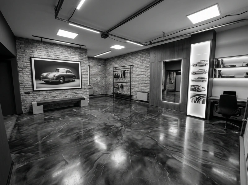 Дизайн интерьера в стиле Лофт — Кабинет от нейросети RoomGPT