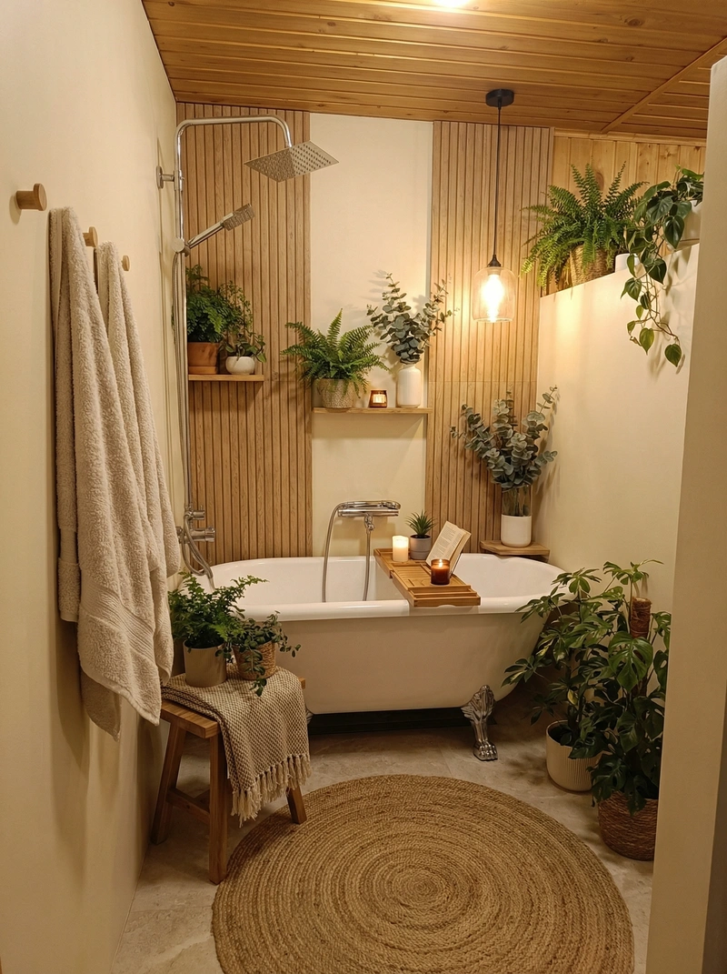 Дизайн интерьера в стиле Хюгге — Ванная от нейросети RoomGPT