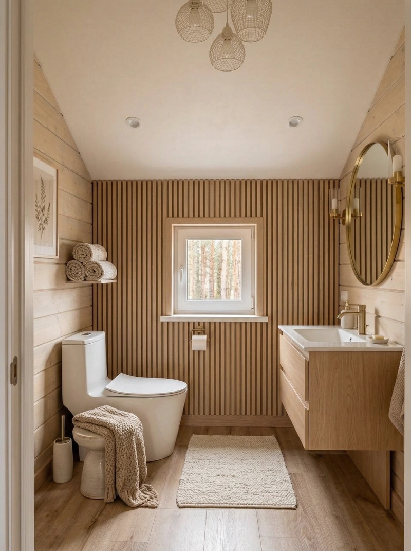 Дизайн интерьера в стиле Хюгге — Ванная от нейросети RoomGPT