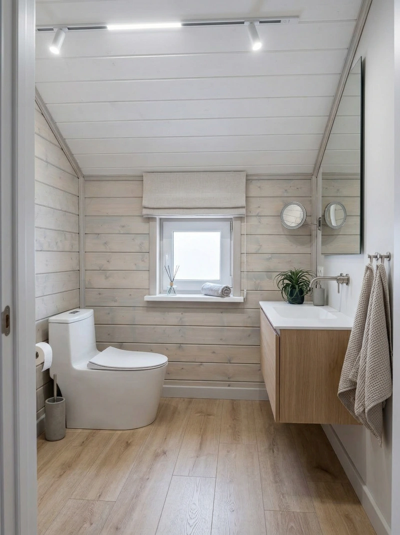 Дизайн интерьера в стиле Сканди — Ванная от нейросети RoomGPT