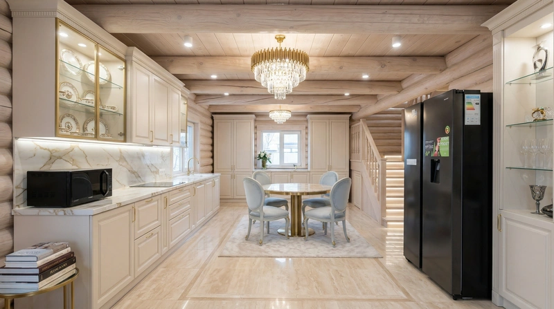 Дизайн кухни в стиле Неоклассика — фото интерьера от нейросети RoomGPT
