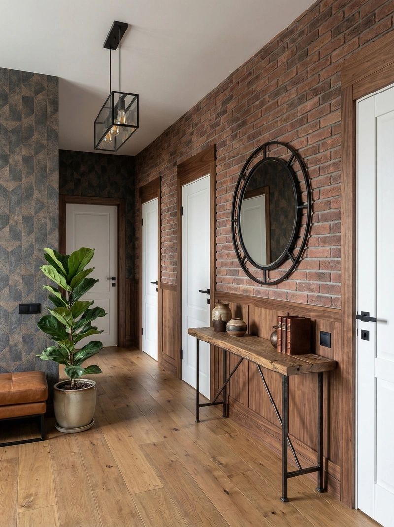 Дизайн интерьера в стиле Лофт — Прихожая от нейросети RoomGPT