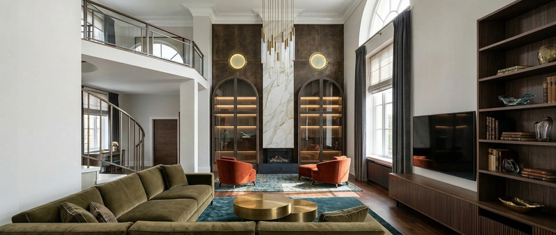 Дизайн гостиной в стиле Британский — фото интерьера от нейросети RoomGPT