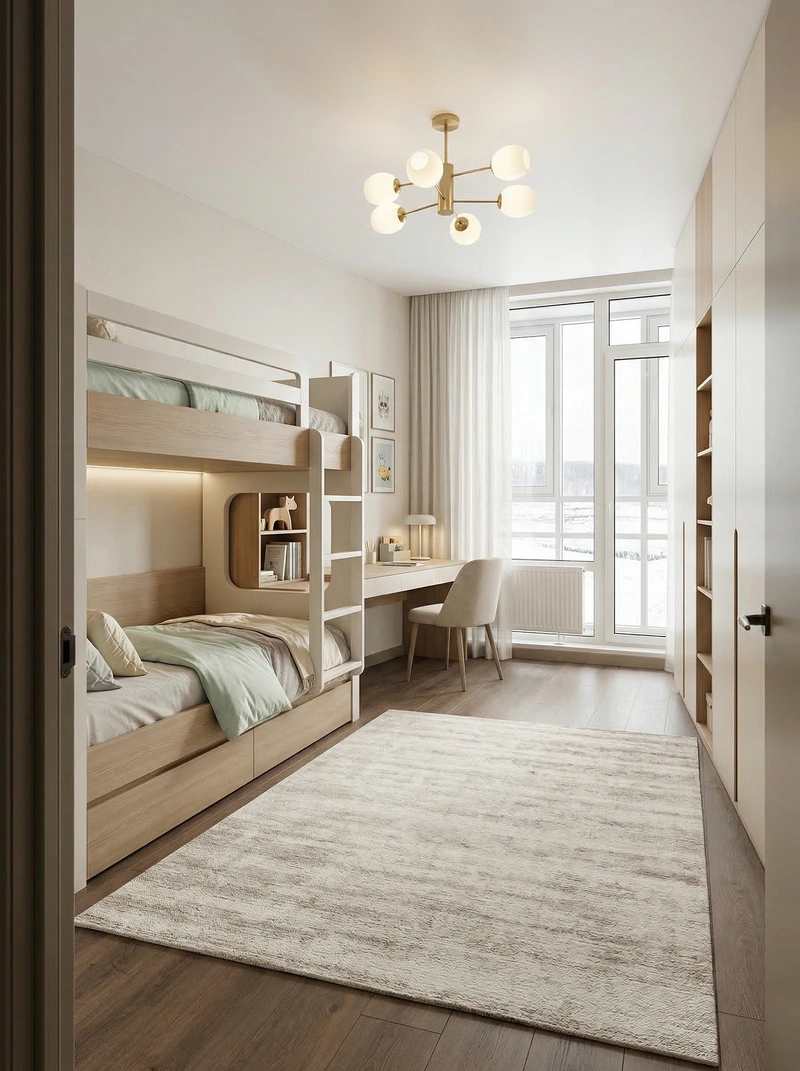 Дизайн детской в стиле Контемпорари — фото интерьера от нейросети RoomGPT