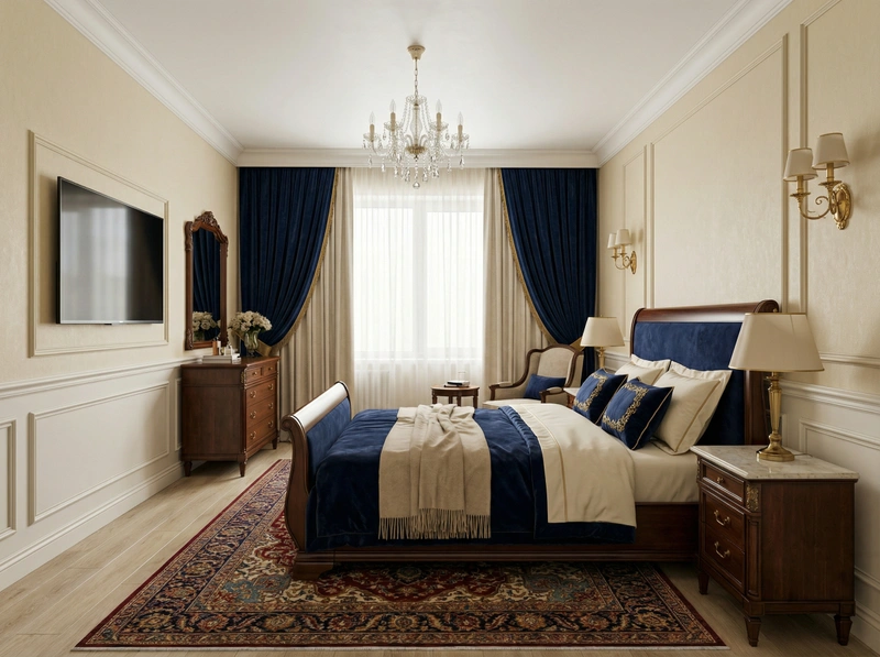 Дизайн интерьера в стиле Классика — Спальня от нейросети RoomGPT