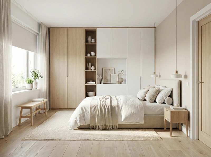 Дизайн интерьера в стиле Сканди — Спальня от нейросети RoomGPT